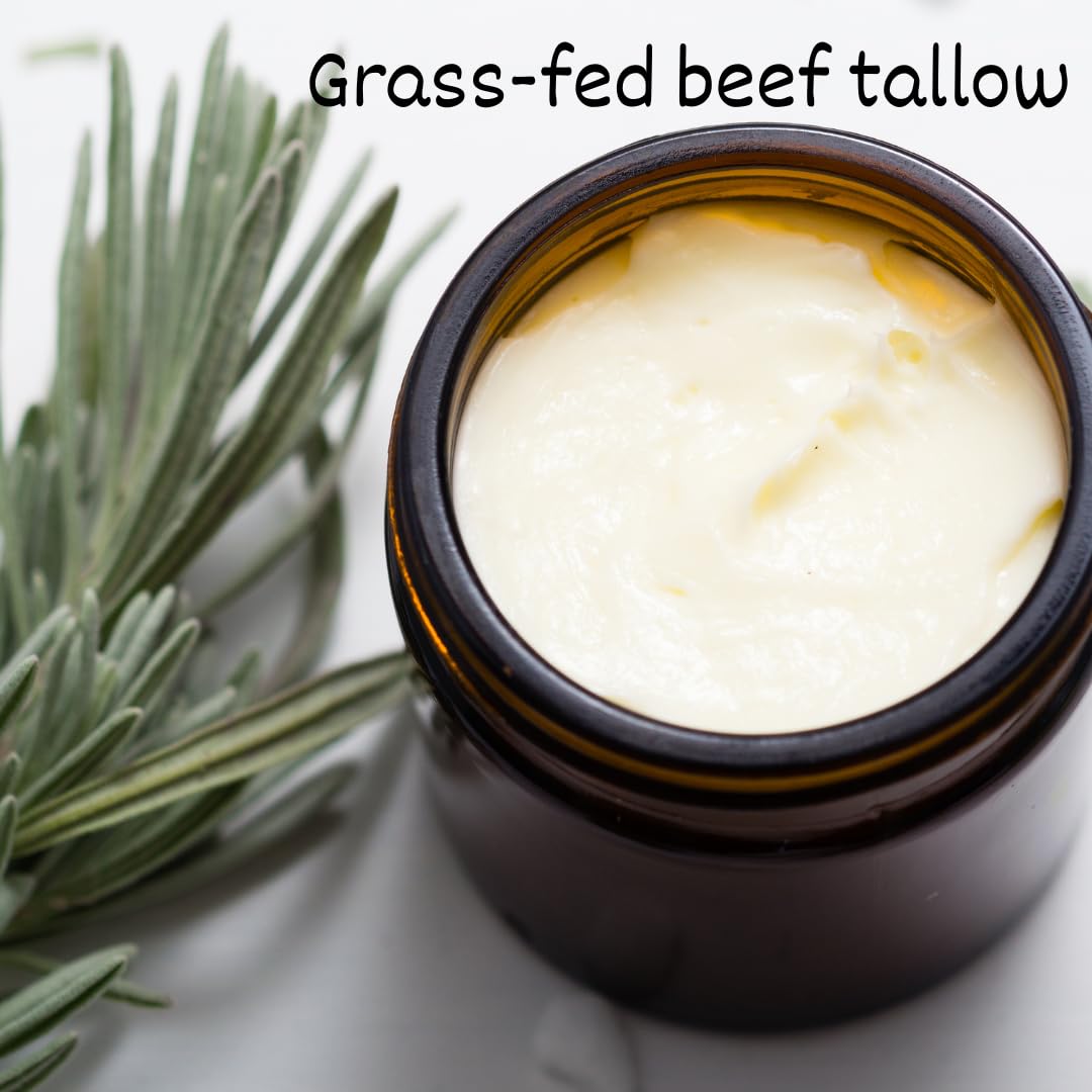 Beef Tallow Face Moisturizer - Grass Fed Beef Tallow for Skin Care- unscented Handmade Tallow face Cream- tallow balm Sensitive & Dry Skin, Eczema, Psoriasis, sunburn (FRANKINCENSE)