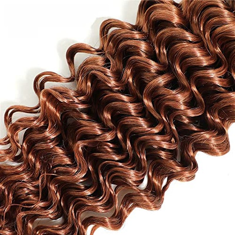30 Color Deep Wave Human Hair Bundles - 16 Inch Brown 8A Grade