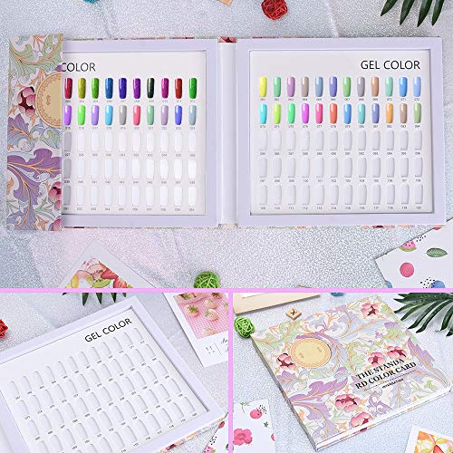 Noverlife 120 Nail Colors Display Book with 120 False Nail Tips, Nail Art Samples Color Swatches Cardboard, Nail Gel Polish Display Chart Nail Design Showcase for Manicure Salon Studio