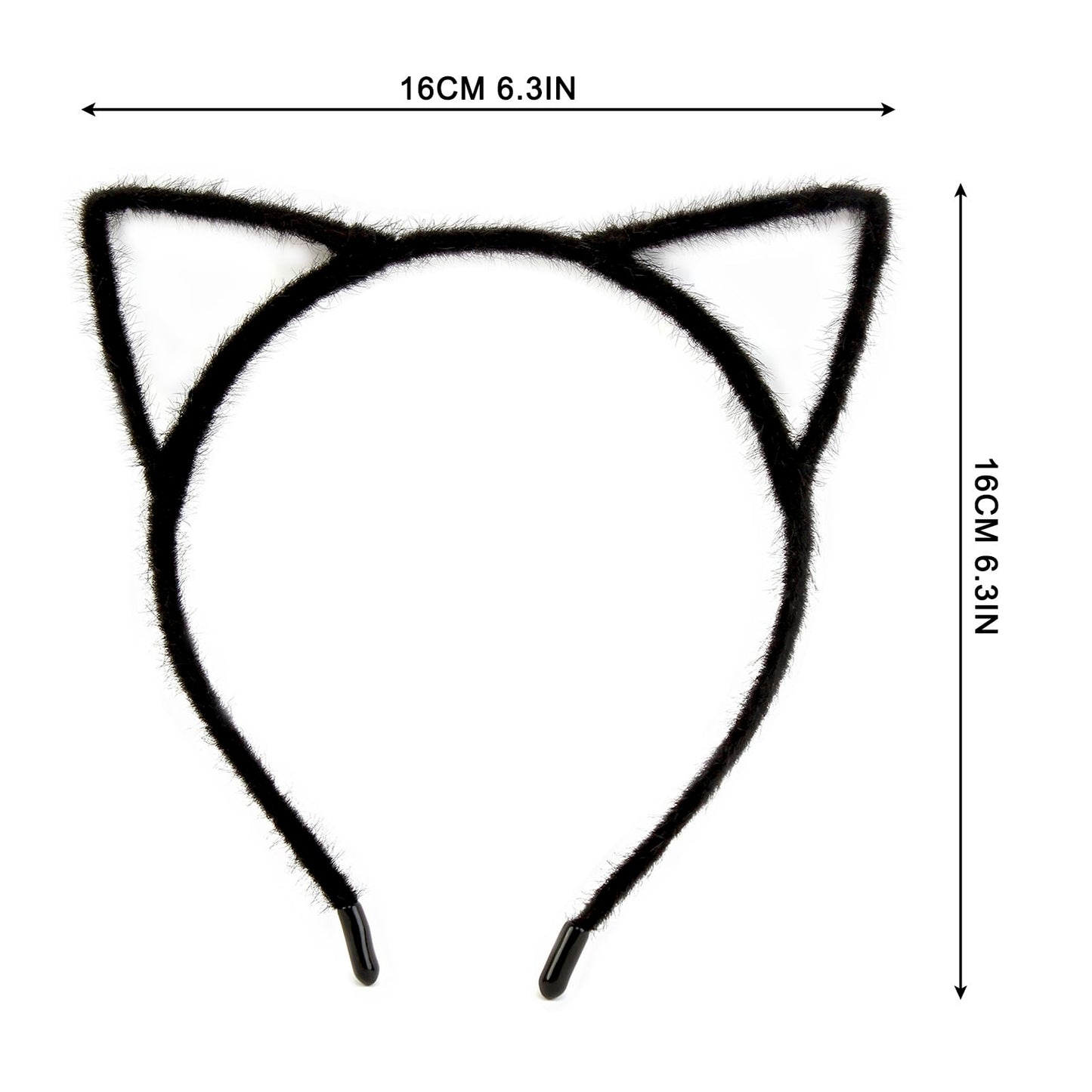 IJF 3PCS Furry Headband with Cat Ears, Hair Hoops, and Hairband for Cosplay Costume (Black/White/Grey)