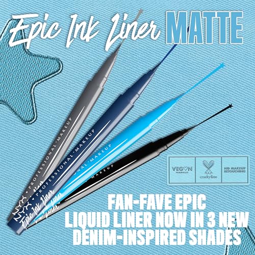 Waterproof Matte Liquid Eyeliner - Black, Vegan, Precise Tip - Variation 01 Black