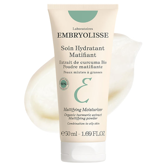 Embryolisse Mattifying Moisturizer, Oil-Control Face Cream with Organic Turmeric Extract. Lightweight Hydration, Non-Comedogenic for Oily & Combination Skin, 1.69 Fl Oz