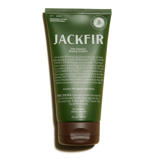 Jackfir The Classic Shave Cream, Smooth Natural Shaving Cream for Men, Hydrating Aloe & Cucumber Extract - Helps Calm Dry Irritated Skin, EWG Verified, Organic Ingredients, For All Skin Types, 5 Fl Oz
