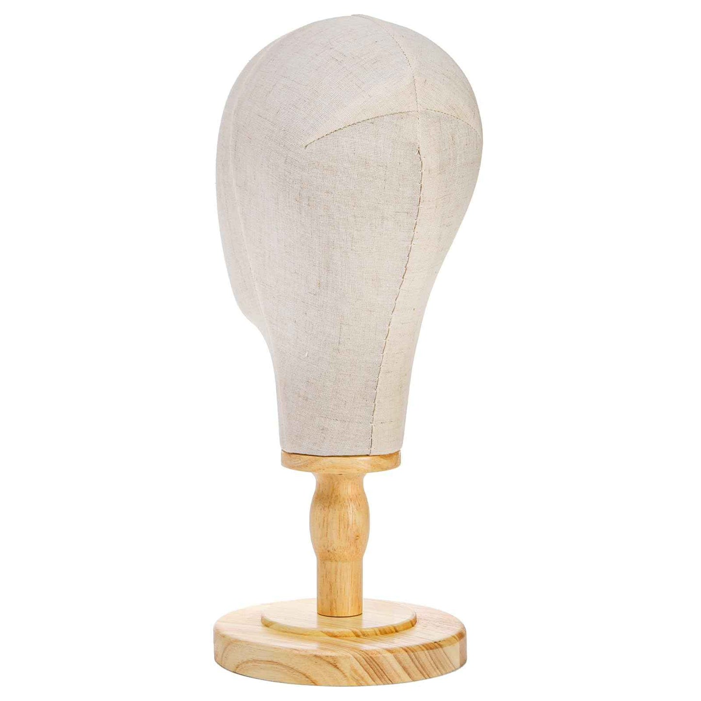 Peohud 21 Inch Mannequin Head, Canvas Wig Head Stand with Detachable Wood Stand, Linen Hat Display Model Head for Caps, Headdress, Wig Making