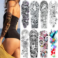 Full Arm Temporary Tattoos Stickers for Adult Women, Millitary Semi Permanent Fake Tattoos Stickers, Temporary Tattoos Realistic 8 Sheets for BBQ Pool Beach Party