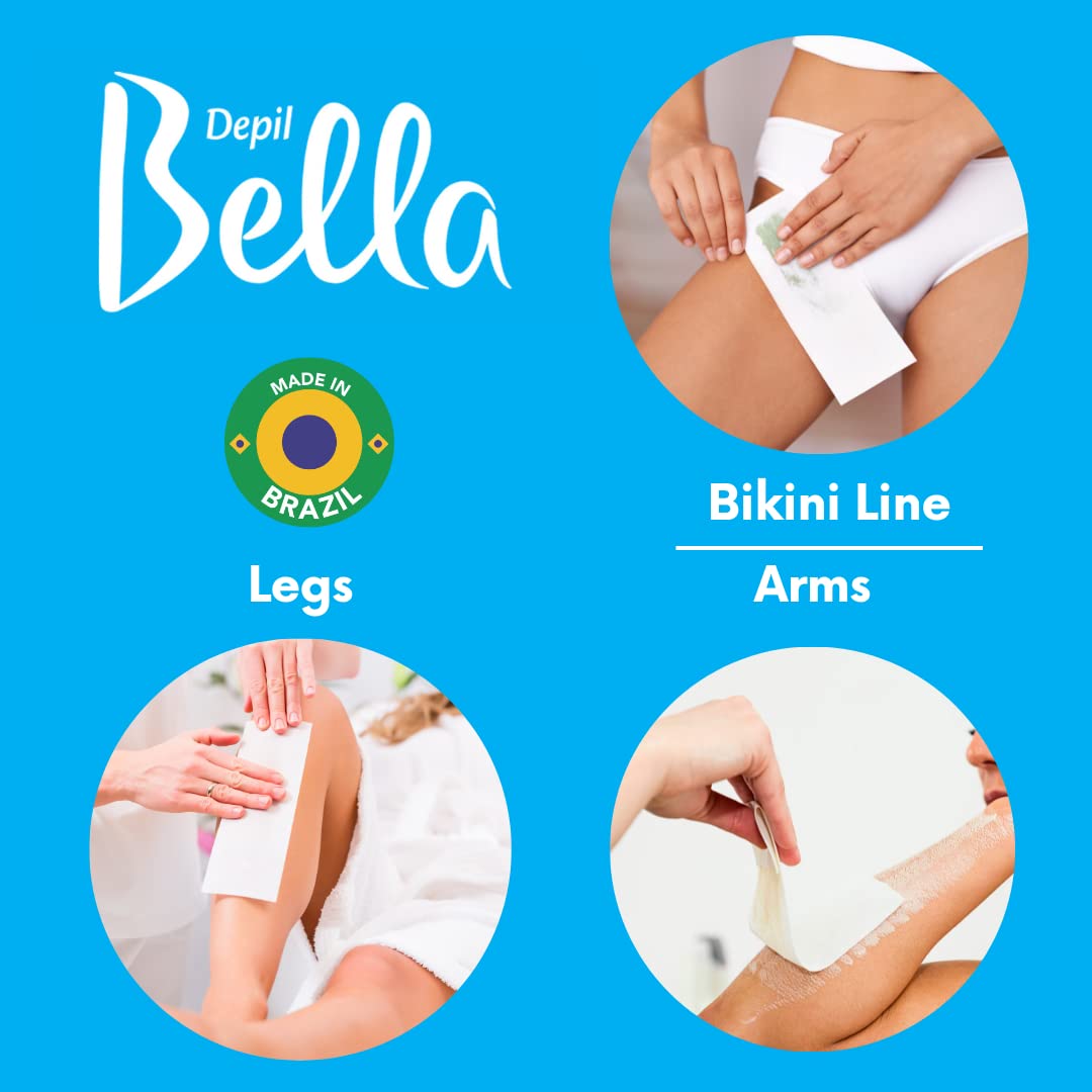 Depil Bella Roll On Wax Algae with Peppermint Depilatory | Body Waxing, Hair Removal Wax-Cartridge | For Men and Women | Home Self Waxing | Sensitive Skin | Painless (6 PACK + ADD)