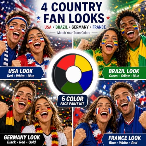 6-Color Face Paint Palette | Waterproof Professional Makeup