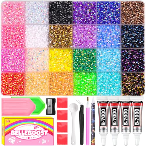BELLEBOOST 36,000PCS 3mm Rhinestones Bedazzling Craft Kit with Adhesive & Tools