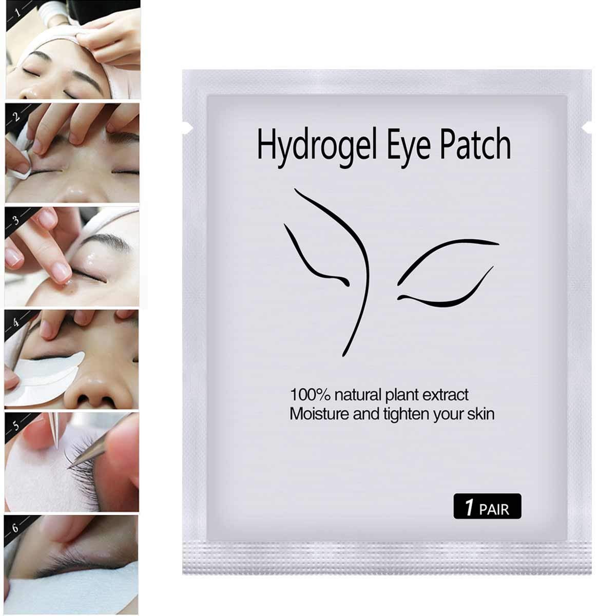 100 Pairs Under Eye Pads for Lash Extensions, Hydrogel Eyelash Patches Lint Free Eye Gel Pads Beauty Tool