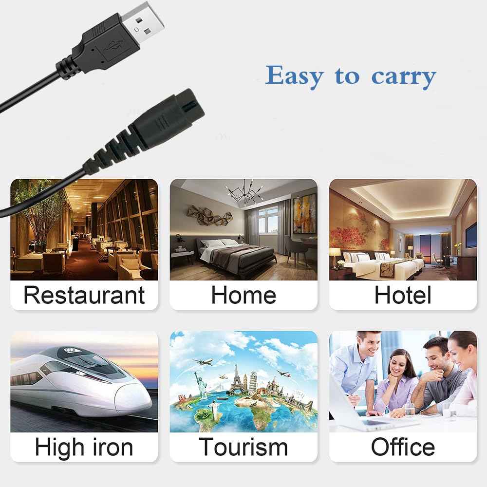 LIANSUM 5V USB Charger Cord Compatible with Hatteker Cordless Hair Trimmer RFC-588 RFC-598 RFC-692 RFC-690 RSCX-7568 RFC-696 RSCX-9598 RFC-692 RFC-696B Electric Hair Clippers Charging Power Cable 5FT