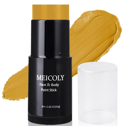 MEICOLY Ginger Face Body Paint Stick(1.06 Oz),Cream Blendable Full Body Paint Stick,Sweatproof Waterproof Dark Yellow Ginger Face Paint Makeup Based Stick for Halloween Special Effects SFX Cosplay