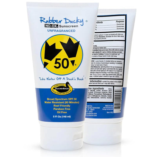 Rubber Ducky | Vitamin E Sunscreen with SPF 50, Water-Resistant Sunscreen for Face and Body | Broad Spectrum Lotion, Oil-Free Moisturizing Sunscreen, Alternative for Moisturizing Sunblock (2pcs., 5oz)