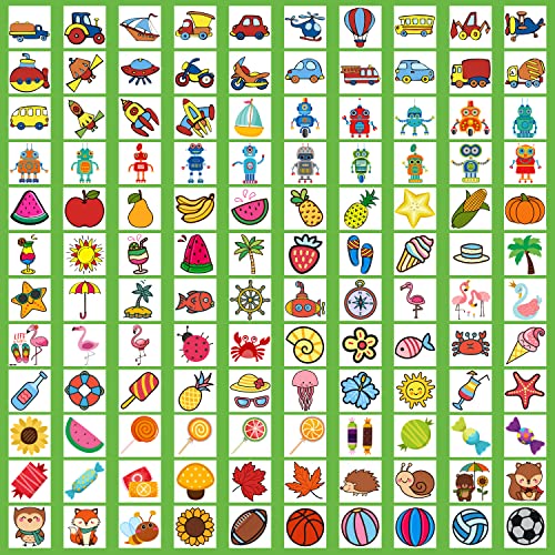 partywind 408 Sheets Individual Tattoos for Kids + 30 Sheets Glow Mixed Styles Temporary Tattoos for Boys Girls Christmas Stocking Stuffers, Party Supplies Favors for Children
