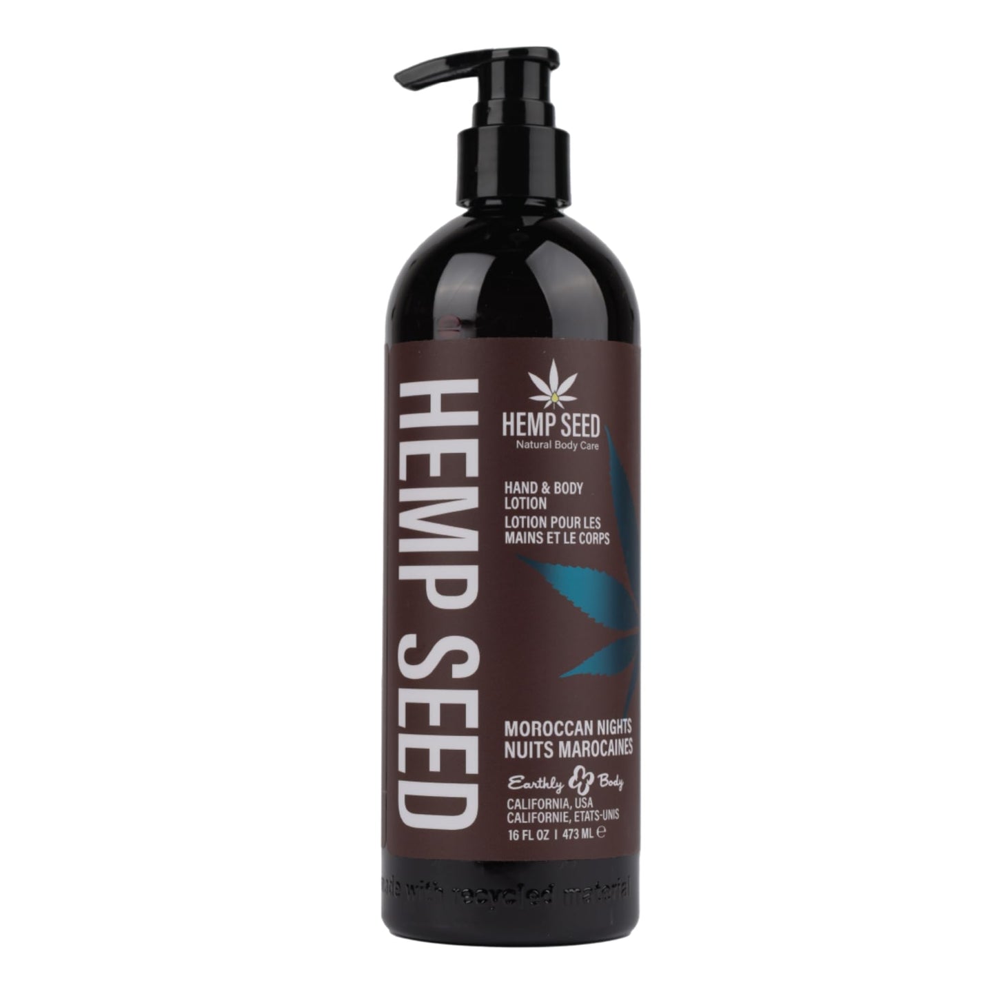 Hemp Seed Hand & Body Lotion, Moroccan Nights Scent - 16 oz. - Soothe Dry Skin - Argan Oil, Hemp Seed Oil - Light, Non-Greasy Formula - Vegan & Cruelty Free