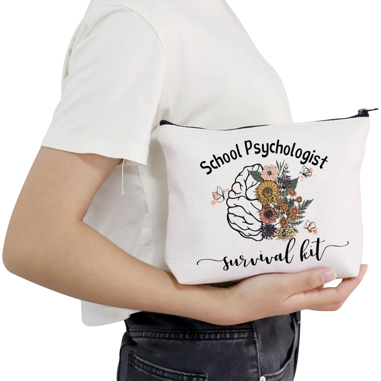 POFULL School Psychologist Gift Psych Gift School Psychologist survival kit Cosmetic Bag Psych Therapist Appreciation Gifts (School Psychologist bag)