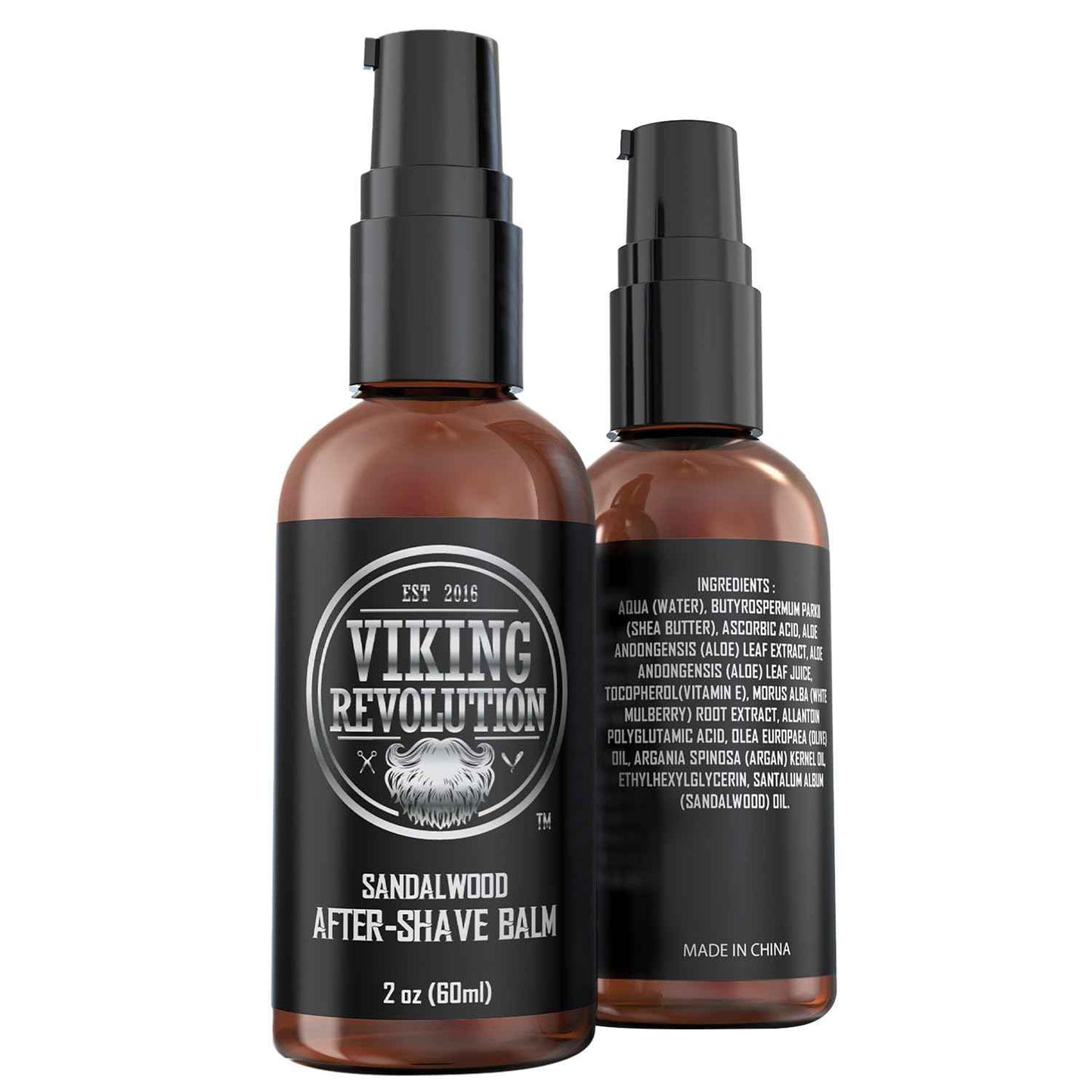 Viking Revolution Luxury After-Shave Balm for Men - Soothes and Moisturizes Face After Shaving - Eliminates Razor Burn for A Silky Smooth Finish - Sandalwood Scent (Pack of 2)
