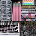 Teenitor DIY Acrylic Nail Art Kit with Clear Coffin Tips & Charms