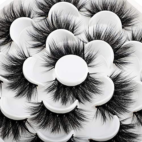 6D Mink Lashes Eyelashes Volume Dramatic Wispy Lashes Mink zanlufly 22MM Long False Eyelashes Luxury Crossed Soft Volume Reusable 10 Pairs Lashes Pack
