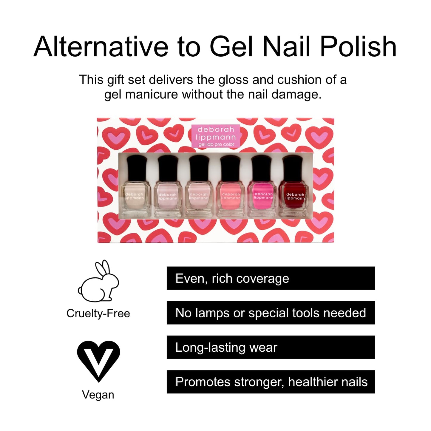 Deborah Lippmann Gel Lab Pro Nail Polish Set, Treatment Enriched Formula for Nail Health, Wear, and Shine, Vegan, No Animal Testing, 21 Free Formula