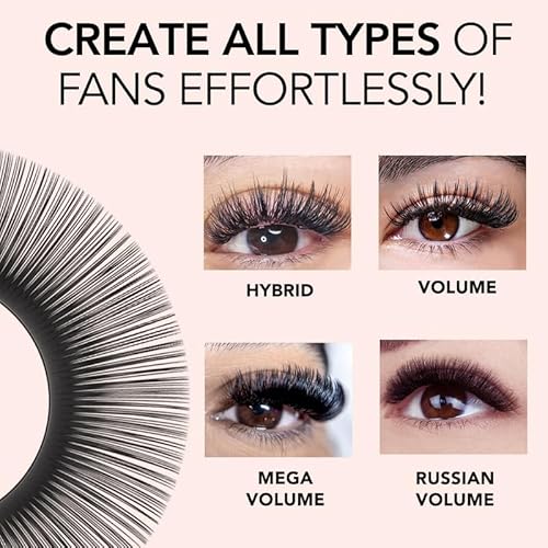 KIARA SKY LASH Cashmere Volume Lash Extensions |Premium Cashmere Lash Extensions | Soft Semi-matte natural finish | For Professional Eyelash Extensions Use Only | Black, (D-0.07-16MM)