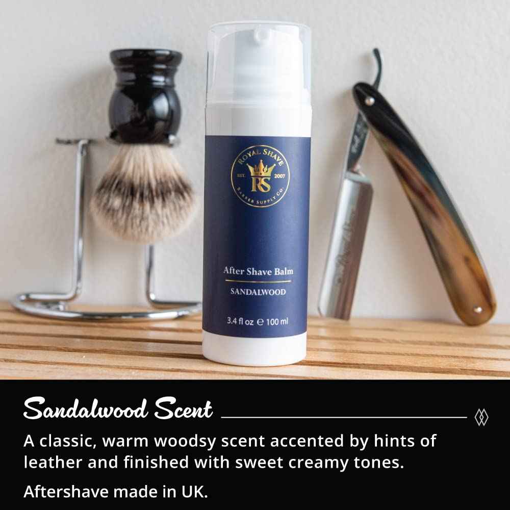 Royal Shave Aftershave Lotion, Post Shave Moisturizer for Men, Soothing Balm for Razor Burn & Sensitive Skin, Hydrating & Cooling Lotion (Made in UK)