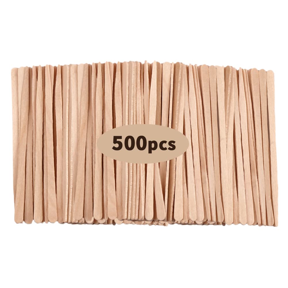 DecBlue 500 Pcs Eyebrow Wax Sticks Wooden Wax Sticks Lip Face Small Waxing Applicator Sticks for Hair Removal Wax Spatulas Sticks(Without Handle)