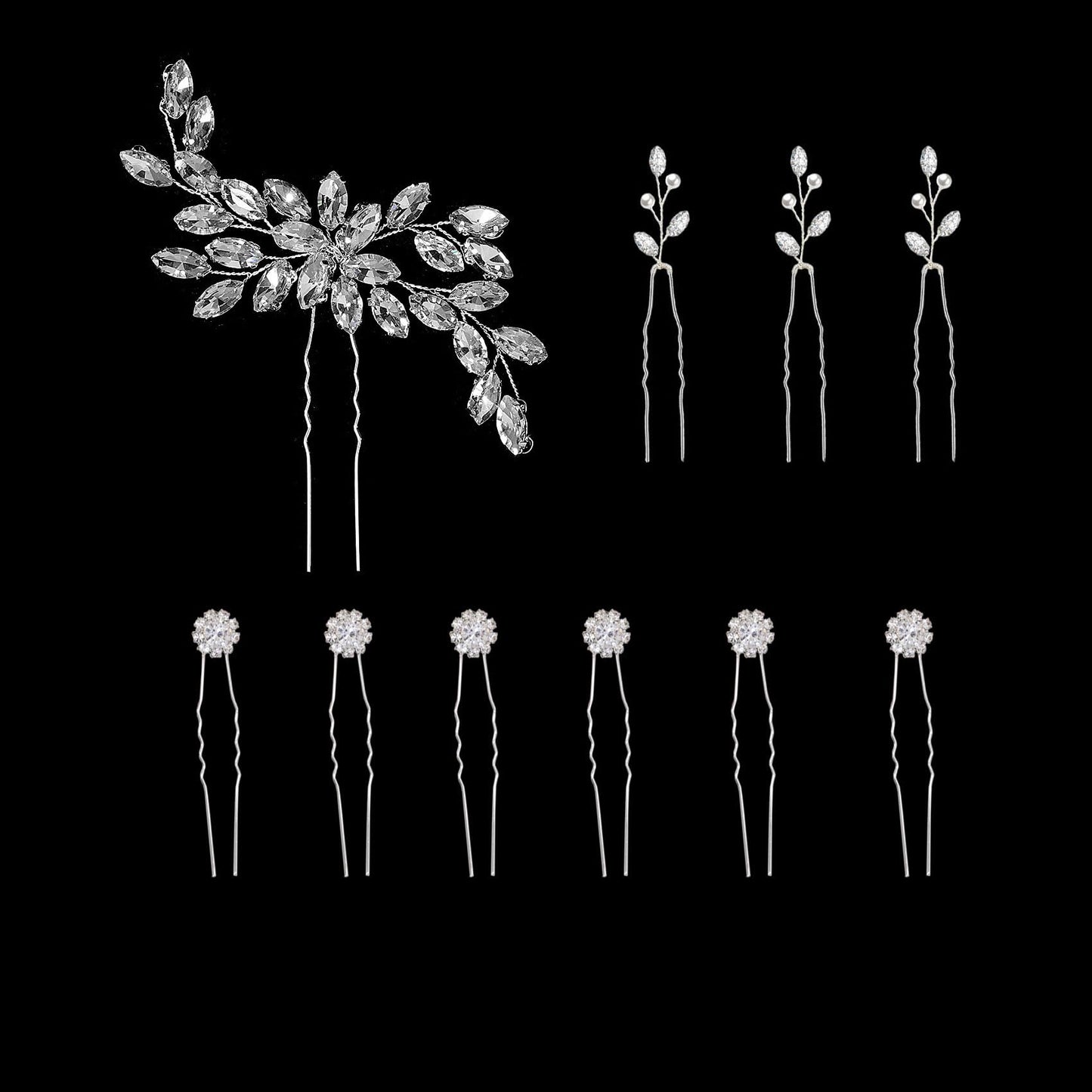 AUNEAL Hair Accessories Set for Women Wedding Hair Pins Hair Clips Headpieces Hair Jewelry for Girls for Brides Bridesmaids