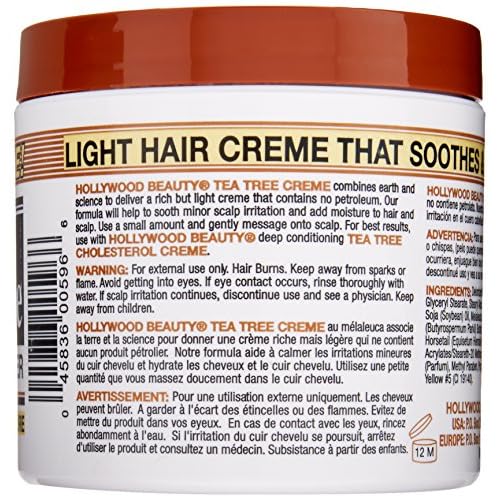 Hollywood Beauty Tea Tree Creme Hair and Scalp Conditioner, White , 10.5 Ounce