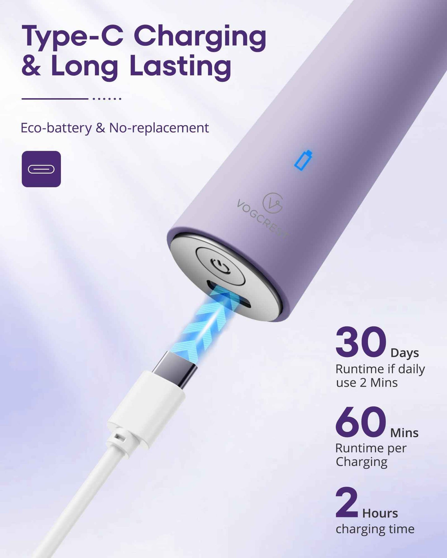 VG VOGCREST Nose Hair Trimmer for Women: Rechargeable 2 in 1 Ear Eyebrow Trimmer (Purple)