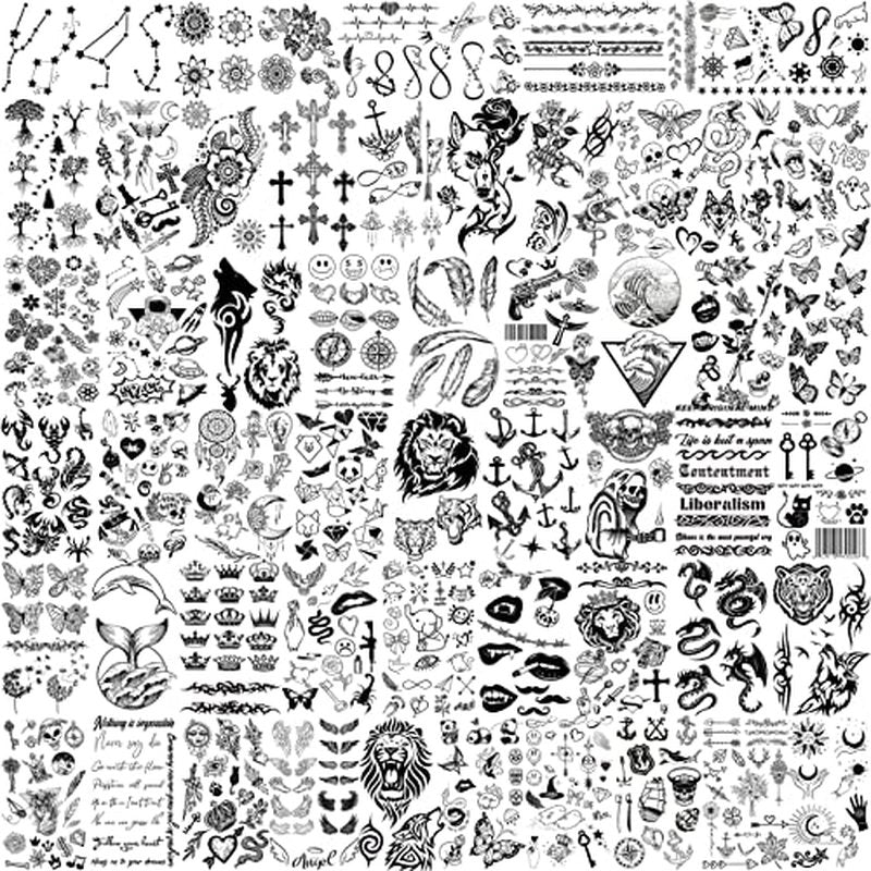 52 Sheets Temporary Tattoos for Kids & Adults – Tribal & Floral Designs