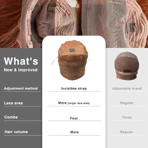 360 Ginger Orange Lace Front Wig Pre Plucked HD Synthetic Long Straight Lace Front Wigs 180 Density Yaki Glueless Ginger Lace Front Wig 32inch