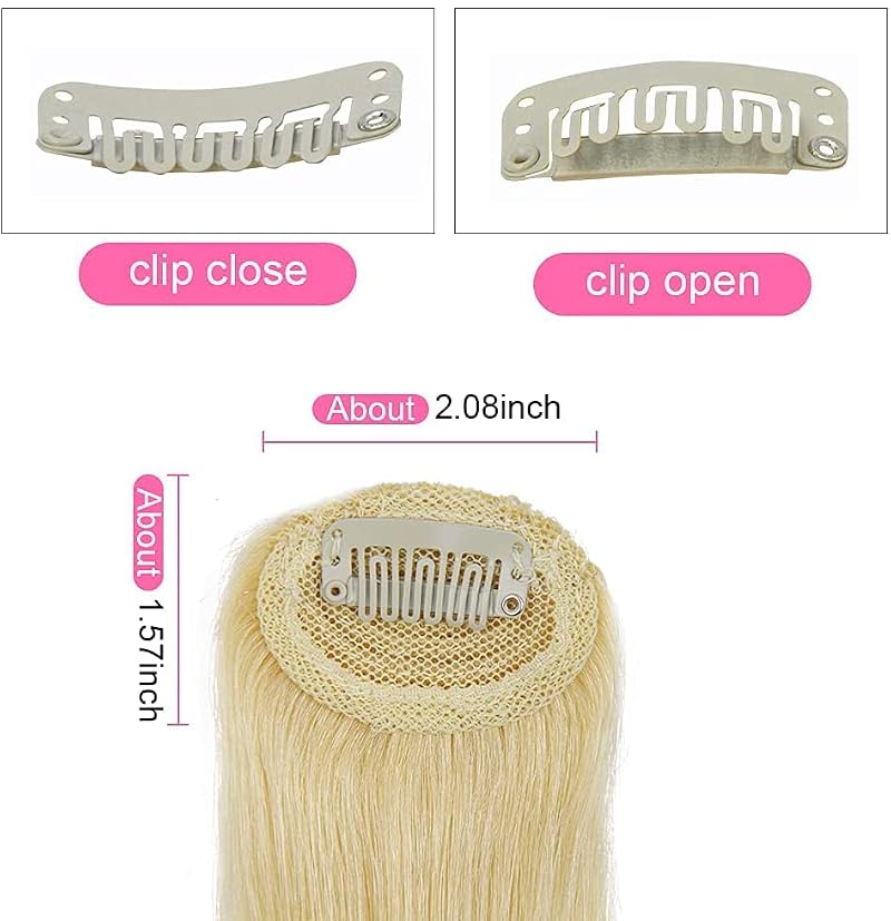 2 Pack Clip-in Wave Side Bangs Human Hair Blonde Extensions