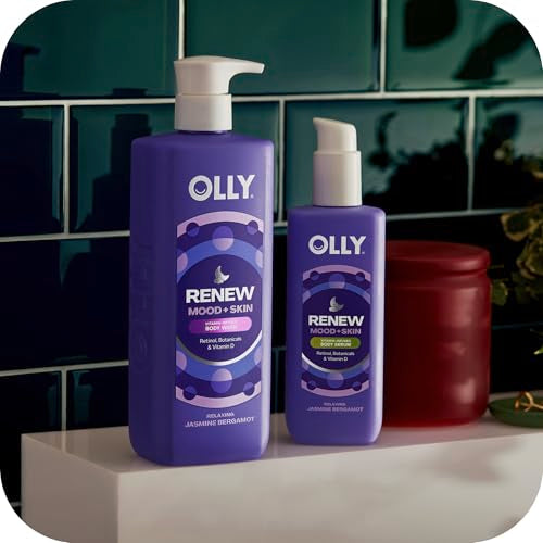 OLLY Renew Body Wash with Vitamin D, Retinol & Botanicals ? Nourishing Cleanser for Skin Barrier Repair, Deep Hydration, Jasmine Bergamot Scent, 17oz