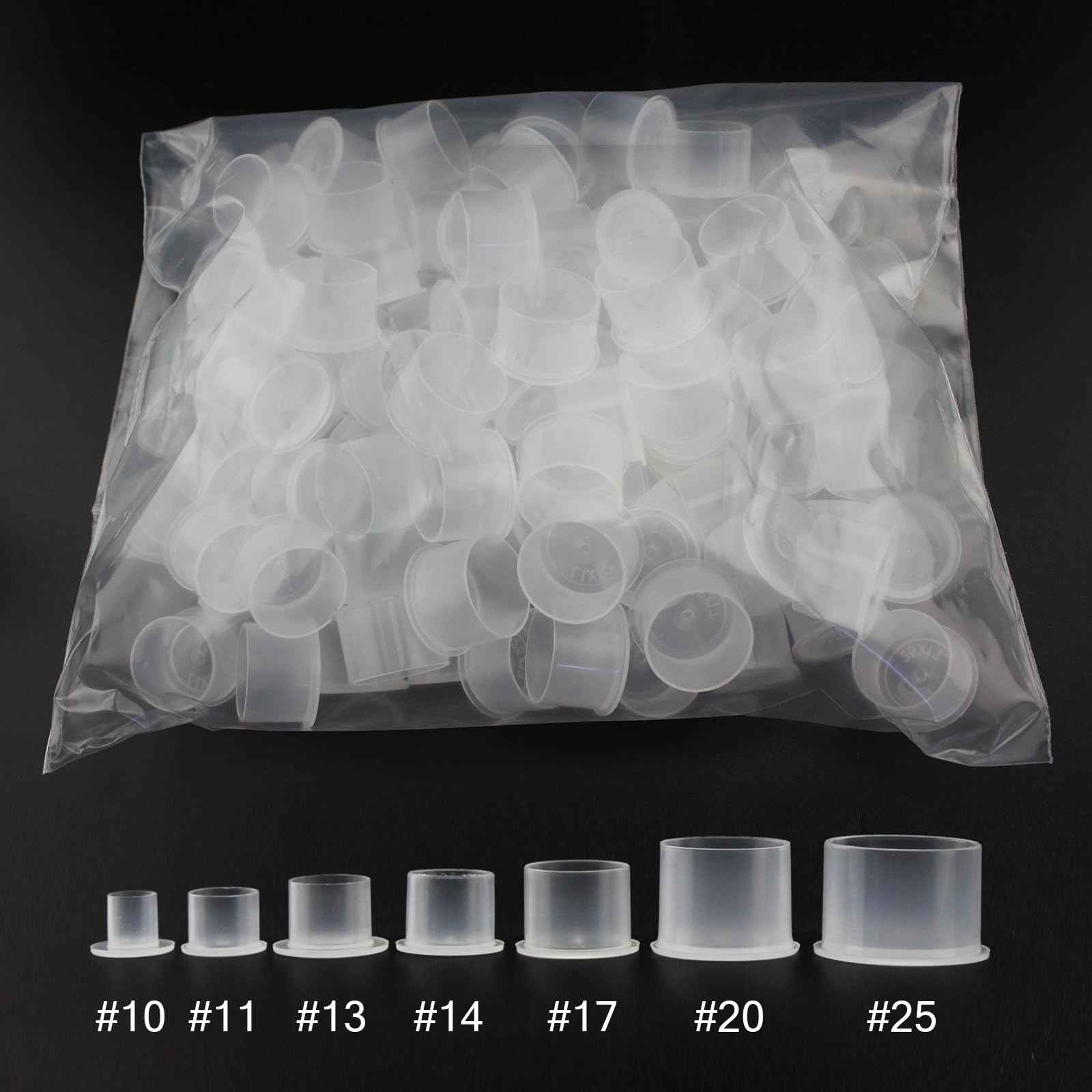 Tattoo Ink Caps with Base Full Size Tattoo Ink Cups-100pcs Clean Ink Cup for Tattoo Permanent Makeup Pigment Container Tattoo Accessories,Tattoo Ink,Tattoo Supplies (17×14mm(100PCS))