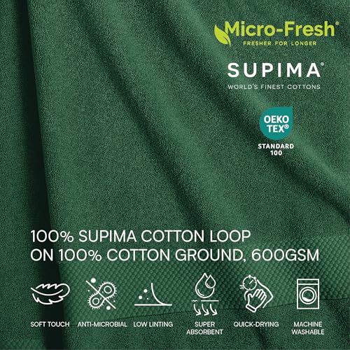 Lacoste Heritage 100% Supima Cotton Wash Cloth, Croc Green, 13" x 13" ? Highly Absorbent & Quick Drying, Premium Super Soft Bath Towel, Bathroom Essential, Gift for All Occasions, Machine Washable