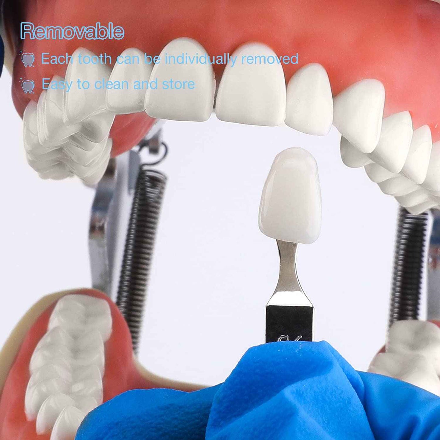 faruijie Teeth Whitening Shade Guide - Tooth Bleaching Shade Chart 3D R-20 Professional Dental Color Comparing Tracking with Case & Mirror 20 Colors