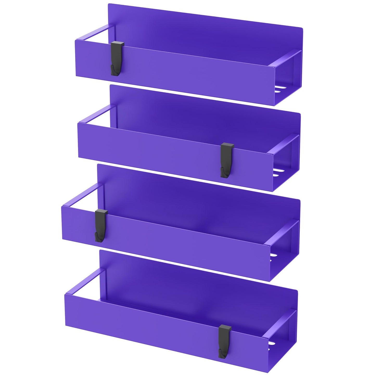 HuggieGems 4 Pack Magnetic Spice Storage Rack Organizer for Refrigerator and Oven, Purple Fridge Organizers and Storage