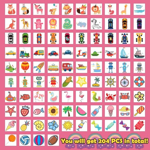 Partywind 204 Temporary Tattoos for Kids Party Favors