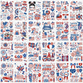 Lincia 120 Pcs 4th of July Tattoos American Flag Temporary Tattoos Fourth of July Patriotic Party Supplies Red White and Blue Stickers Labor Day Makeup Accessories for USA Favors, 24 Designs