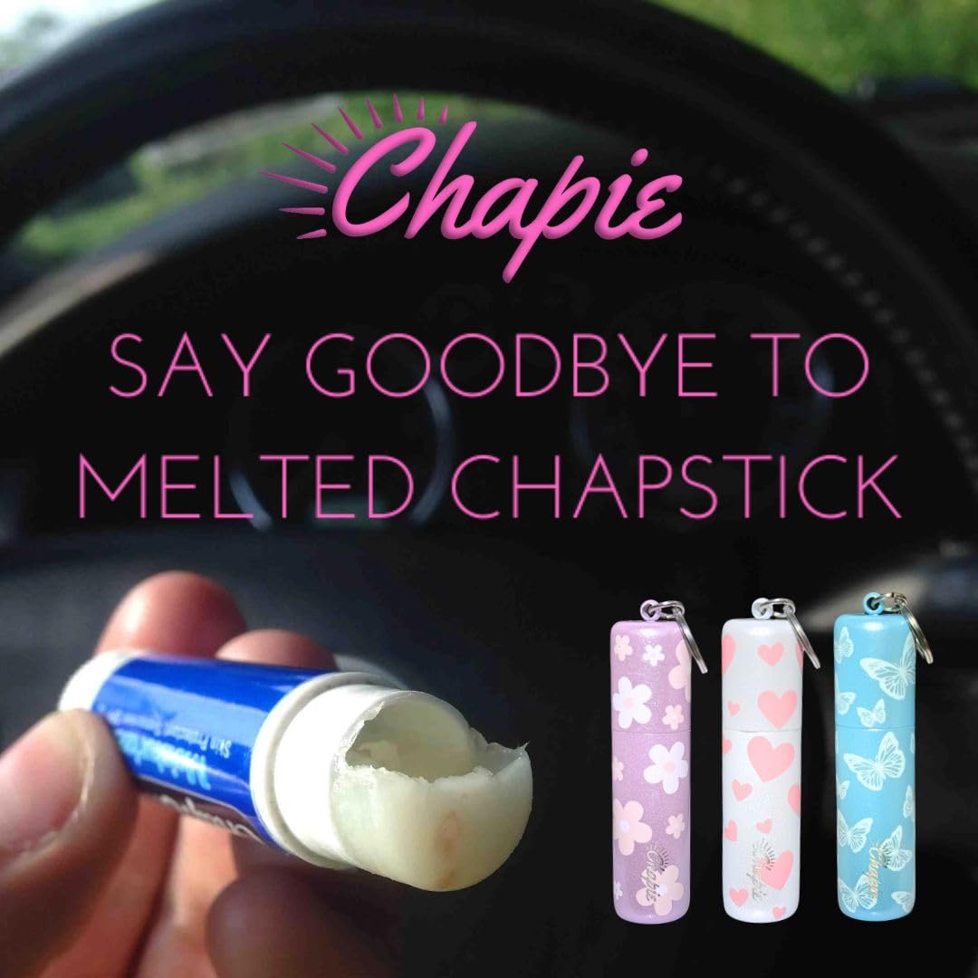 Chapie OG | Vacuum Insulated Lip Balm Keychain Holder, Prevents Melting & Messes | 3-Pack (Spring)