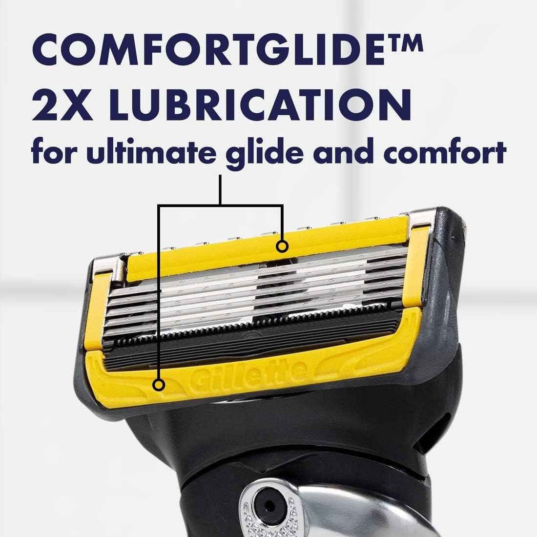 Gillette ProGlide Shield Men's Razor, 5 Bladed Razor, with Precision Trimmer, Comfortglide Lubrication, Glide and Comfort, Handle + 4 Blade Refills, Holiday Gifts for Men