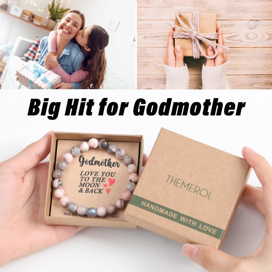 THEMEROL Godmother Gift Godmother Mothers Day Gifts Godmother Gifts from Godchild Godmother Proposal Godmother Bracelets God Mother Gifts for Women God Parents Presents Christmas Valentines Day