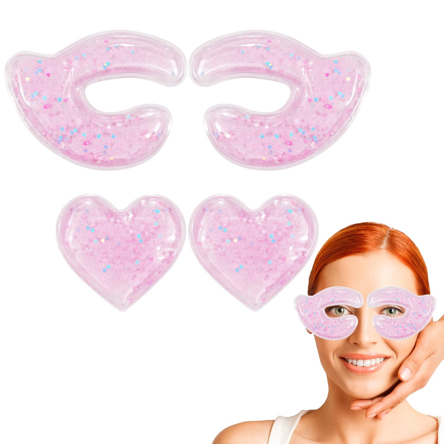 Reusable Eye Patches, Gel Eye Pads Cold Warm Eye Compress and Cooling Under Eye Patches for Reduce Puffiness Circles Wrinkle Redness Cooling Eye Mask Ice Packs Pain Relief Relax