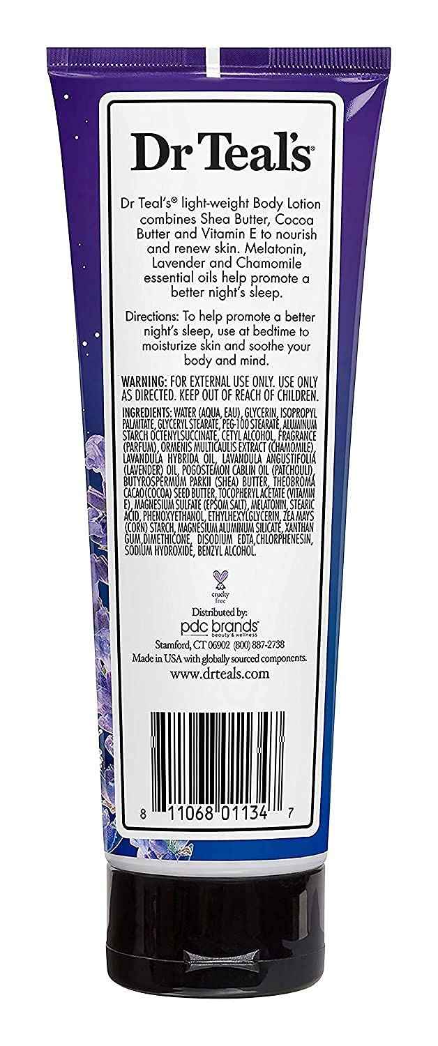 Dr Teal's Foaming Bath & Body Lotion Gift Set (2 Pack, 42oz Total) - 34oz Soothe & Sleep Lavender Foaming Bath & 8oz Nighttime Therapy Melatonin Body Lotion - for a Better Nights Sleep