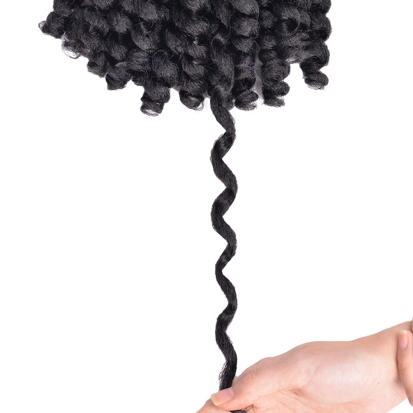 Wand Curl Crochet Hair Extensions, 8 Inch Jamaican Crochet Hair 3Packs Jamaican Bounce Crochet Hair #1B Black 80g/Pcs Ringlet Twist Hair Extensions Curly Crochet Hair (3Pcs,1B)