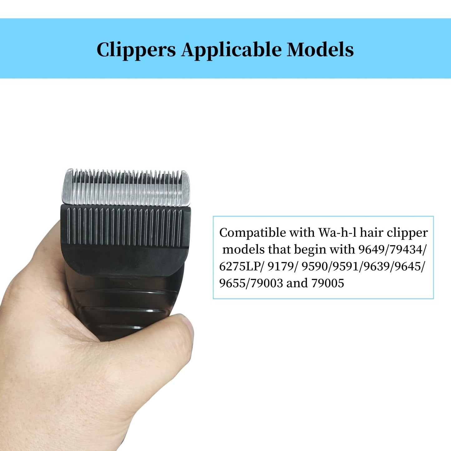 2 Pcs Hair Clipper Detachable Replacement Blades, Compatible with wahl Models 9649 and 79434 Hair Clippers