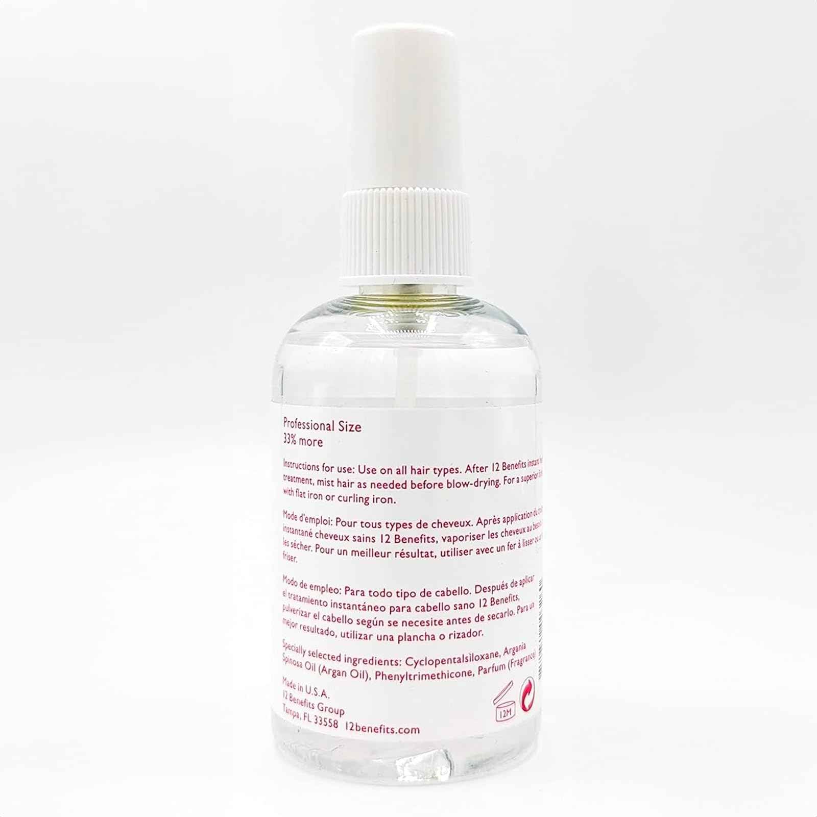 12 Benefits RAPID BLOWOUT ARGAN OIL SPRAY - Cut Blow Dry Time by 40% - Heat Protectant, Nourishes, Smooths Frizz, Adds Shine & Softens Damaged Hair, 4 Fl Oz