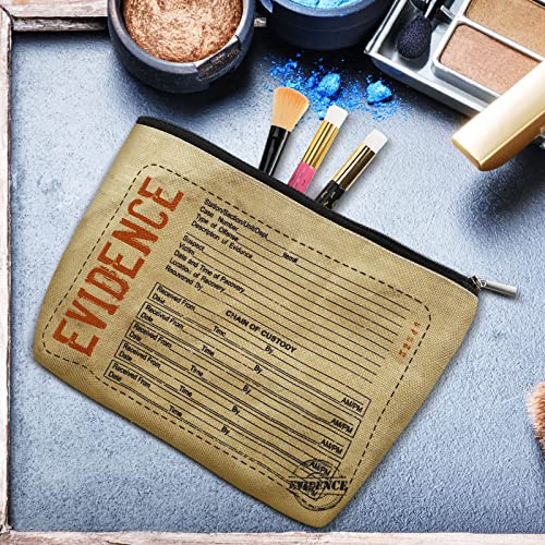 Oudain 4 Pcs Evidence Bags Evidence Makeup Bag Novelty Zipper Pouch True Crime Pouch for Women Office