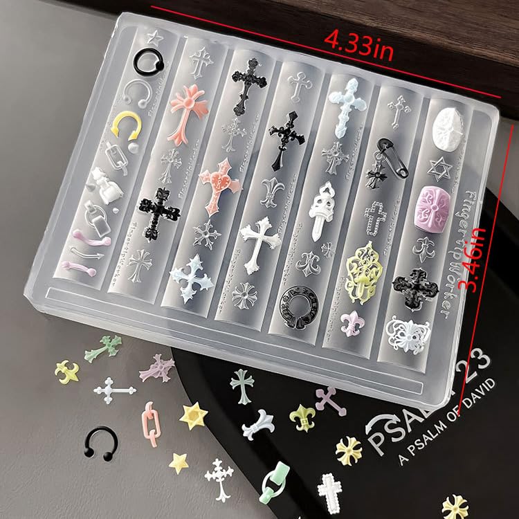 Silicone Cross Nail Art Molds for 3D Flower Designs