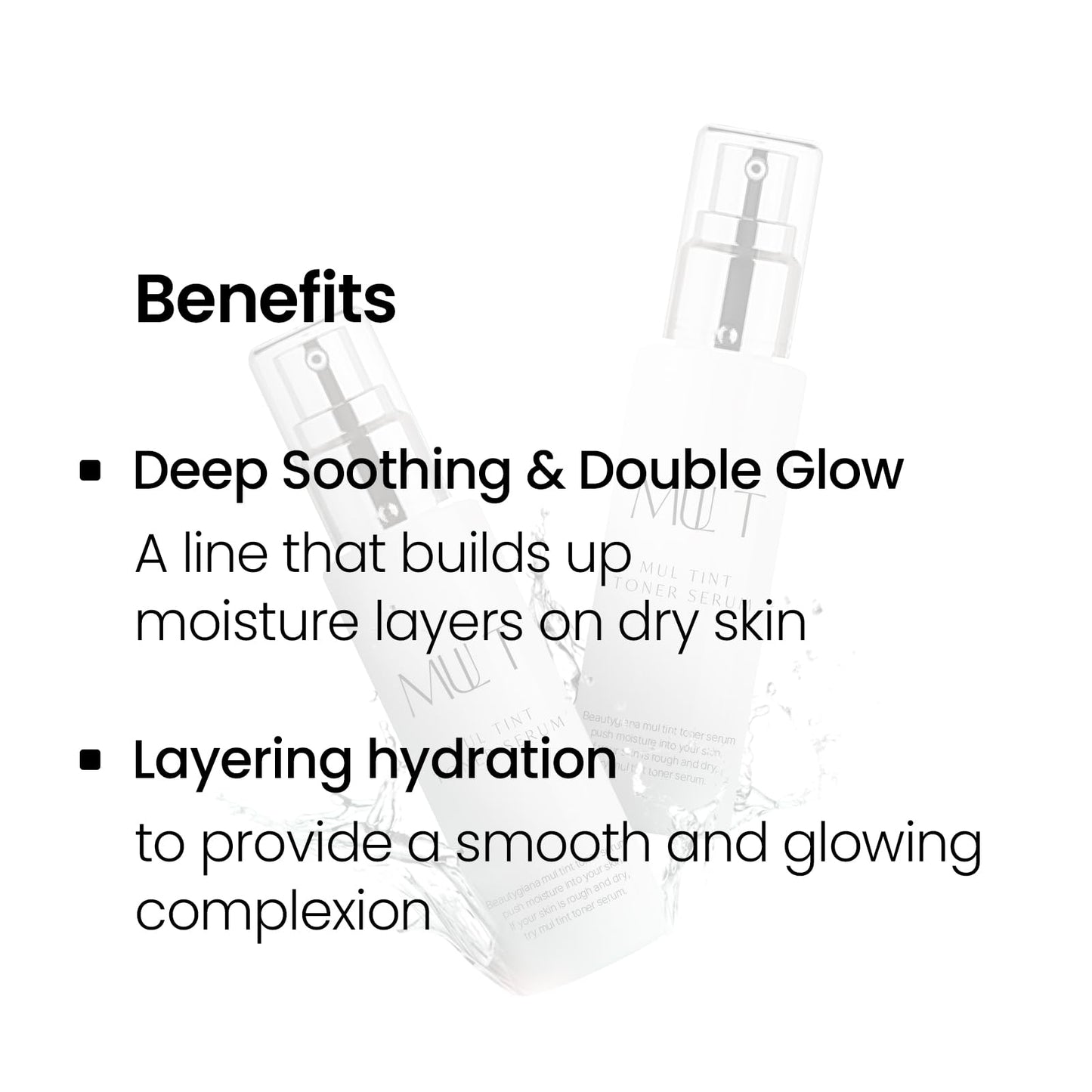 BEAUTYGIANA MUL Tint Toner SERUM, Hydrating Facial serum for Glow Skin, Wrapping Moisture, 2.7 fl.oz.